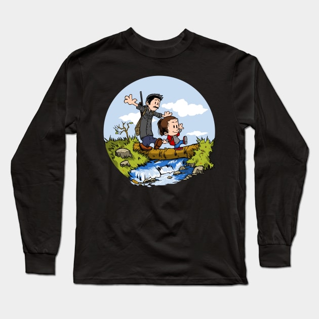 crossing a river Long Sleeve T-Shirt by joerock